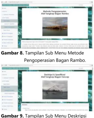 Gambar 7. Tampilan Sub Menu Deskripsi  dan Spesifikasi BaganRambo 