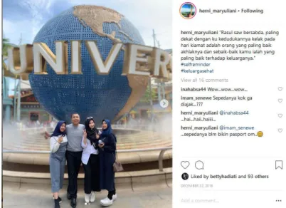 Gambar 2. Informan Herni dan keluarga di Instagram 