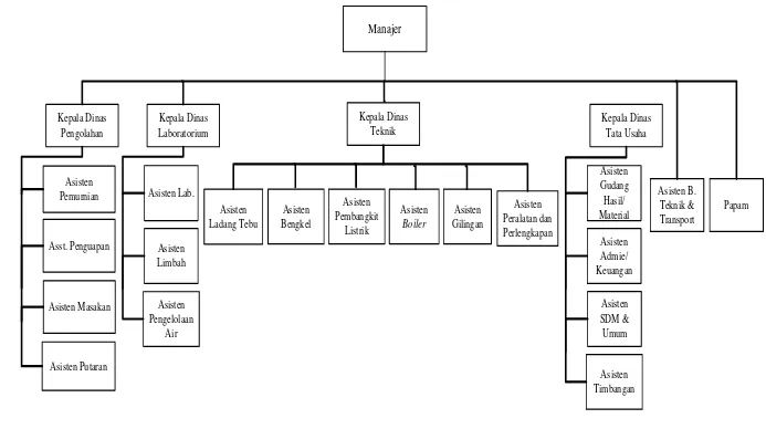 Gambar 2.2 Struktur Organisasi PT. Perkebunan Nusantara II Pabrik Gula Sei Semayang 