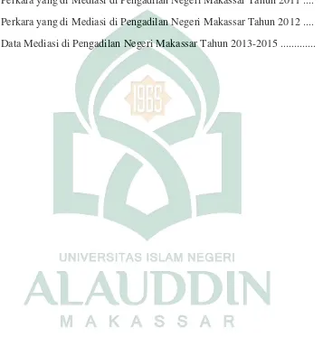 Tabel 1 Perkara yang di Mediasi di Pengadilan Negeri Makassar Tahun 2011 .... 45 