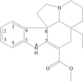 Gambar 13. Struktur senyawa vinkadiformina dengan  