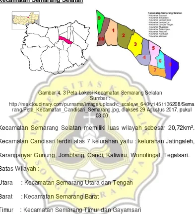 Gambar 4. 3 Peta Lokasi Kecamatan Semarang Selatan 