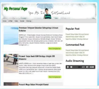 Gambar 5. Konten audio dan Video Player berbasis  web 2.0