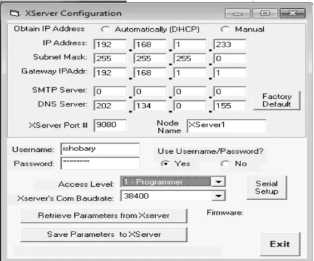 Gambar 7. Tampilan Ethernet XServer Configuration 
