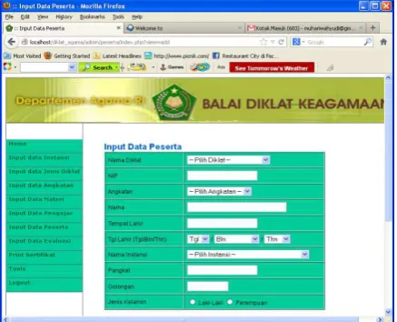 Gambar 18. Tampilan Input Data Peserta 