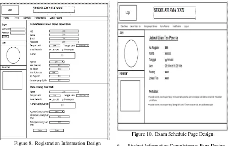 Figure 10.  Exam Schedule Page Design 