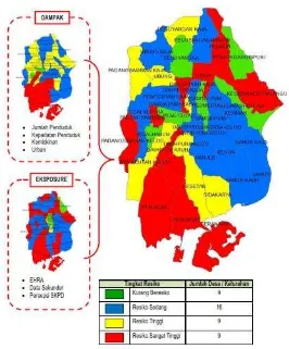 Gambar 8.  Peta area beresiko air limbah di Kota Denpasar 