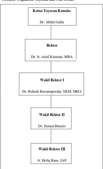Gambar 3.2 Struktur Organisasi Yayasan dan Universitas 