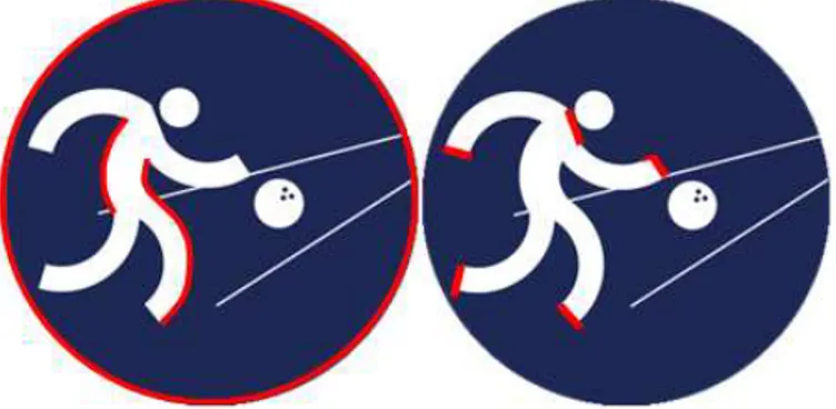 Gambar 12. Garis lengkung pada ikon cabang  olahraga Asian Para Games.  