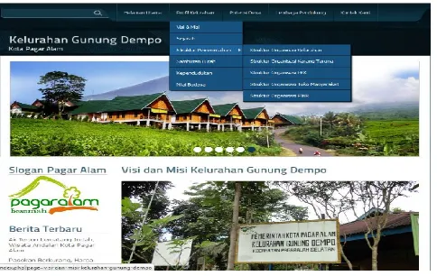 Gambar 3: Tampilan Kelurahan Gunung Dempo dalam Gigital (Website)