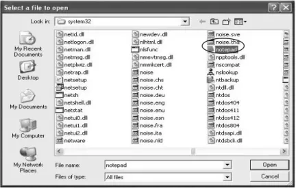 Gambar 1. File Execution Notepad  Tabel 1. File Execution dan Action Program 