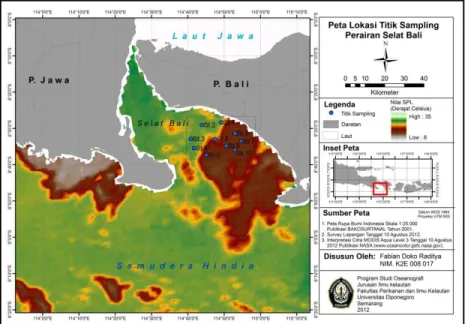 Gambar 1. Peta Lokasi Titik Sampling Perairan Selat Bali 