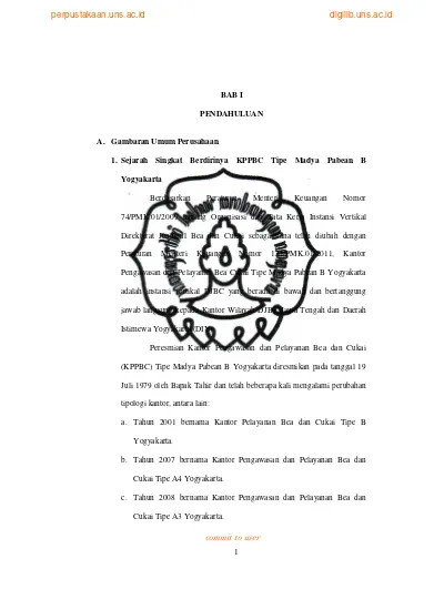 BAB I PENDAHULUAN A. Gambaran Umum Perusahaan 1. Sejarah Singkat ...