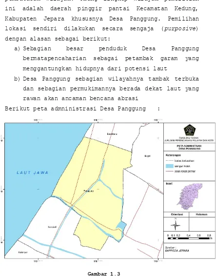  Gambar 1.3    Peta Administrasi Desa Panggung 