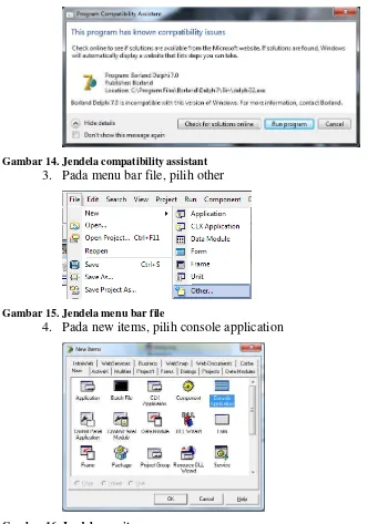 Gambar 14. Jendela compatibility assistant 