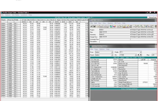 Gambar 9. Tabel Cross Section Output Q 25th