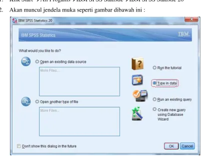 Gambar 17. Jendela muka IBM SPSS Statistic 