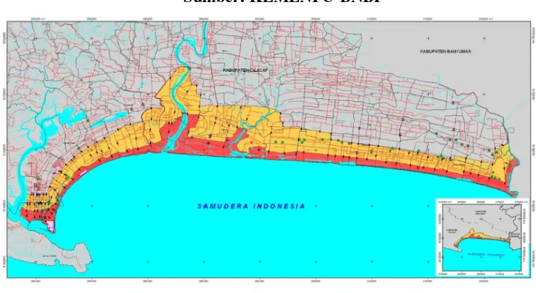 Gambar 2.1. Peta Zonasi Ancaman Bencana Tsunami di Indonesia 