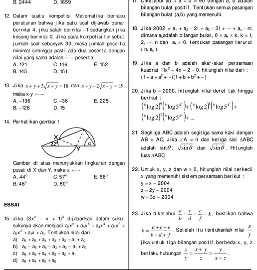 Gambar di at as menunj ukkan lingkaran dengan 