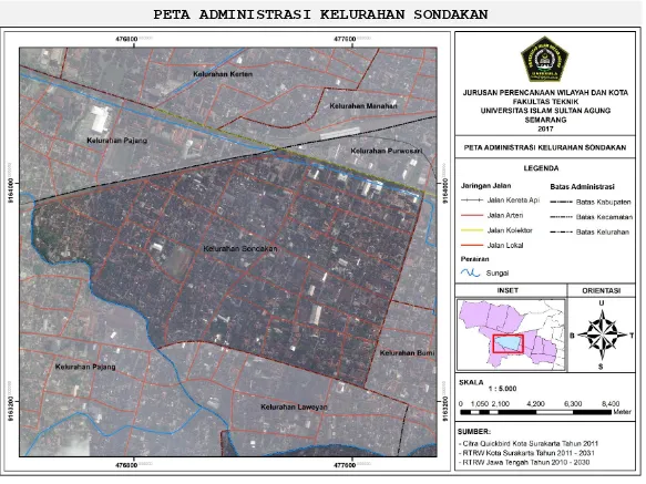 Gambar 1.1 Peta Administrasi Kelurahan Sondakan 