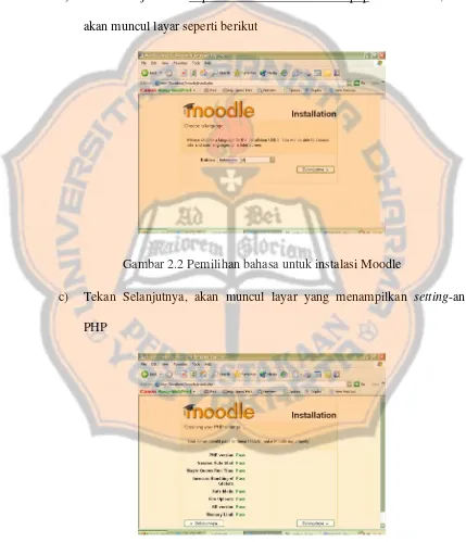 Gambar 2.2 Pemilihan bahasa untuk instalasi Moodle 