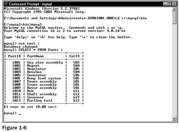 Figure 1-6You can also run the mysql utility from a command prompt on a remote computer