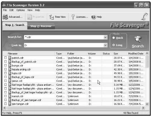 Gambar 6.16. Tampilan File Hasil Pencarian Berformat cdr  