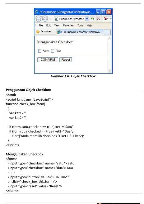 Gambar 1.8. Objek Checkbox 