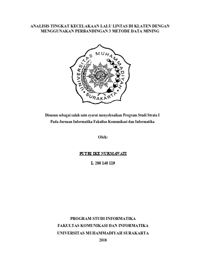 Analisis Tingkat Kecelakaan Lalu Lintas Di Klaten Dengan Menggunakan Perbandingan 3 Metode Data 2848