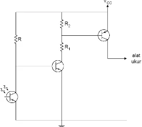Gambar 6. Contoh rangkaian dengan fototransistor untuk mendeteksi cahaya lemah.