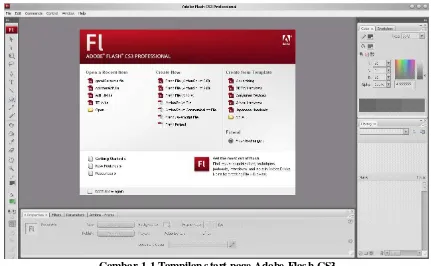 Gambar 1.1 Tampilan start page Adobe Flash CS3 