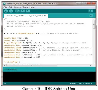 Gambar 10.  IDE Arduino Uno 