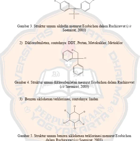Gambar 3. Struktur umum siklodin menurut Ecobichon dalam Ruchirawat (cit 