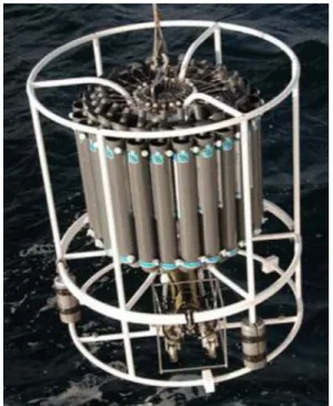 Gambar 2.   Conductivity, Temperature, and Depth  (CTD ) Rosette. 