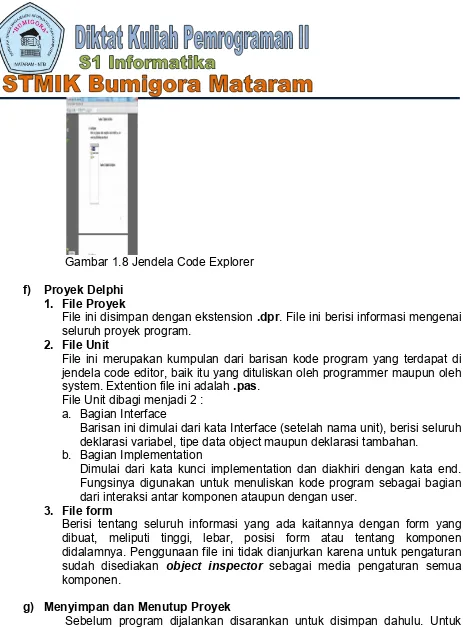 Gambar 1.8 Jendela Code Explorer