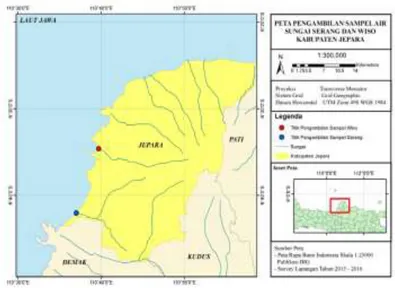 Gambar 1. Lokasi Penelitian (Maslukah, 2016)  Nutrien  N  ditentukan  sebagai  ion 