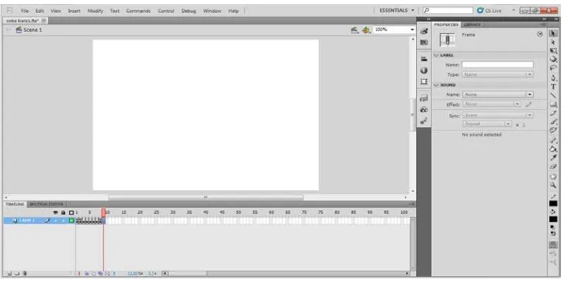 Gambar 2.2 Jendela Utama Adobe Flash Profesional Cs 5. 