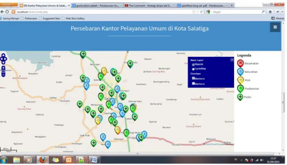 Gambar 3. Tampilan Peta dengan Persebaran Kantor Pelayanan Umum 
