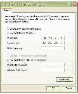 Gambar 4.3 Pengisian IP secara manual (static) 