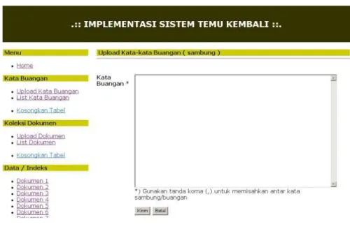 Gambar 3. Upload Kata Buangan 