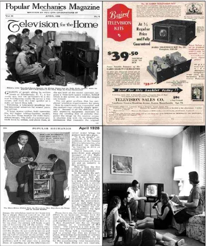 Figure 2.5: Some of the earliest articles and advertisement on tube TV  Source: http://www.tvhistory.tv/pre-1935.htm