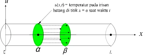 Gambar 3.1     Penampang sebuah batang dengan pengamatan pada segmen α-β. 