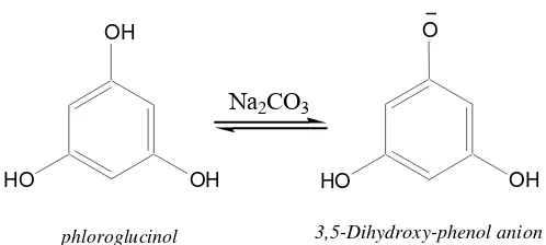 Gambar 7. Kesetimbangan reaksi antara bentuk fenol dan ion fenolat 