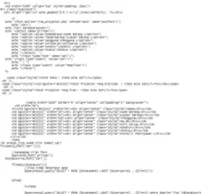 Gambar 19. Tampilan Script View_projector.php 