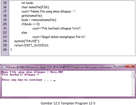 Gambar 12.5 Tampilan Program 12-5 