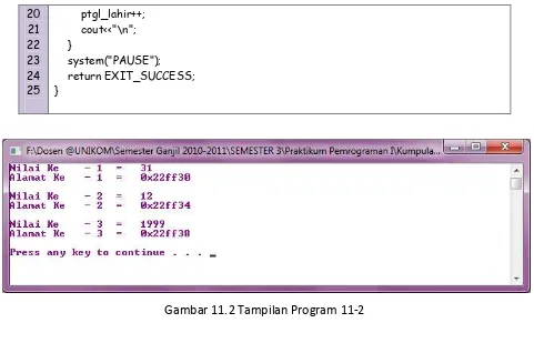 Gambar 11.2 Tampilan Program 11-2 