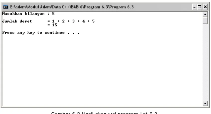 Gambar 6.2 Hasil eksekusi program Lat 6.3 