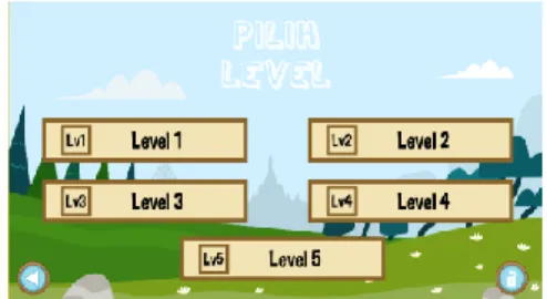 Gambar 9. Tampilan Menu Level Permainan 