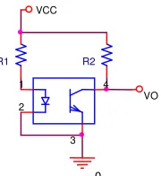 Gambar 2-4. Rangkaian optocoupler   terhalang ON 