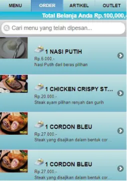 Gambar 6. Halaman Order Client  3.5.  Halaman Home Dapur 